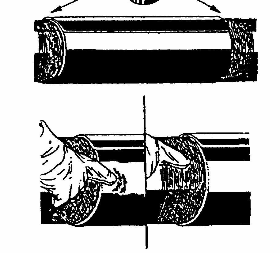 Savienojuma vietu papildus nosegt ar cinkotā skārda apvalku un nostiprināt to ar cinkota skārda savilcēm. Pielietojot PUR putu pusčaulas, montāžas secība ir šāda: 1. Izpildīt augstāk minēto (3.