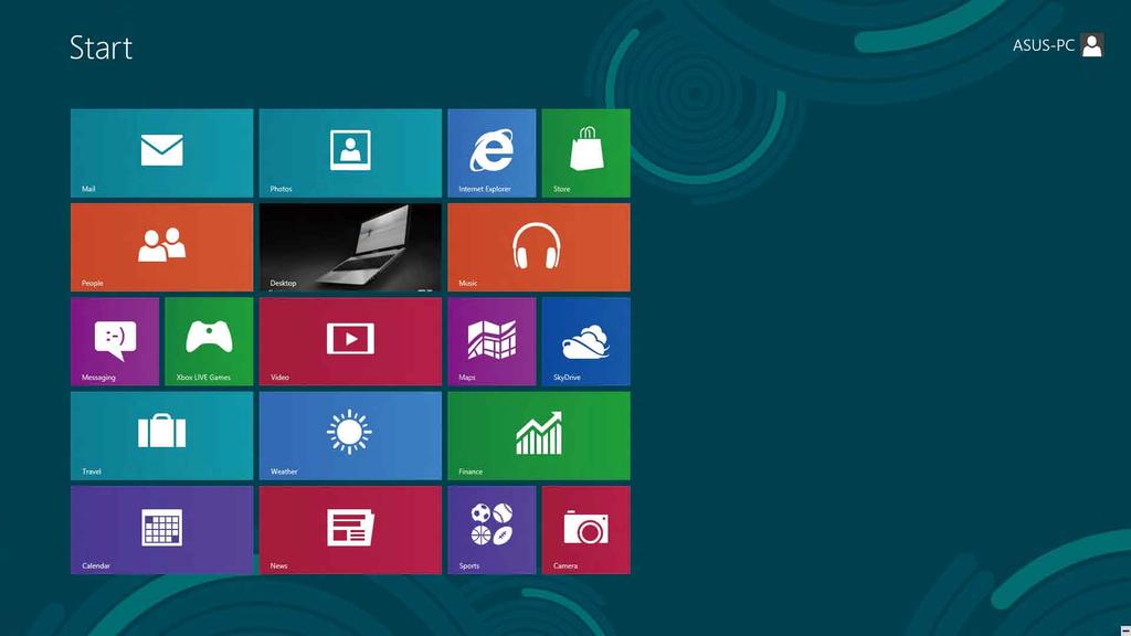 Windows lietotāja interfeiss Operētājsistēmai Windows 8 ir elementu lietotāja interfeiss, ar kura palīdzību varat sākumekrānā viegli kārtot Windows lietotnes un piekļūt tām.