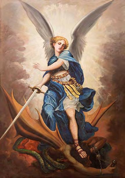 Eņģeļi palīdz dvēselei kāpt pa kāpnēm, kuru augšā gaida pats Kungs, bet dēmoni mēģina to novilkt zemē, kur nokritušos aprij velns.