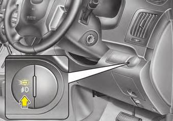 Jūsu automašīnas iezīmes Kreisās puses stūres vadība Lai izslēgtu miglas lukturus, vēlreiz piespiediet slēdzi.