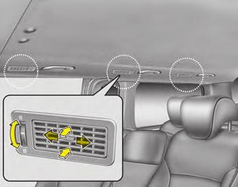 Jūsu automašīnas iezīmes otq047077 Ventilācijas atveres aizmugurē Ventilācijas atveri var regulēt, griežot īkšķratu.