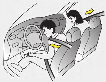 Jūsu automašīnas drošības iezīmes Kad automašīna strauji bremzē vai braucējs pārāk strauji noliecas uz priekšu, drošības jostas fiksators bloķējas.