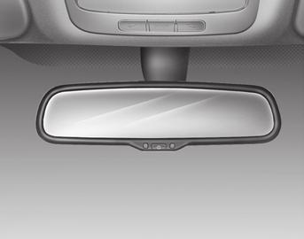 Jūsu automašīnas iezīmes Indikators otq027002g Lai lietotu elektrisko atpakaļskata spoguli, rīkojieties šādi. Piespiediet ON/OFF pogu (1), lai aktivētu automātisko aptumšošanas funkciju.