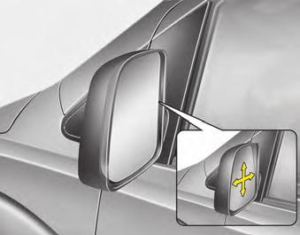 Ieslēdzot aizdedzi, spogulis pēc noklusējuma ir ieslēgts pozīcijā ON. 1 Sensors otq047038g d140200aun Ārējais atpakaļskata spogulis Pirms braukšanas noregulējiet spoguļu leņķi.