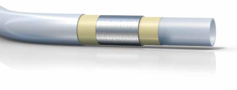 MLC caurule Pieci slāņi nākotnes risinājums Mūsu piecslāņu kompozīta caurule ir produkts, kas apvieno metāla un plastmasas caurules priekšrocības.