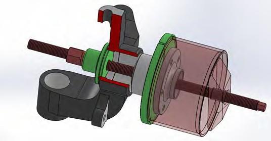cilindru (vienvirziena darbības cilindrs ar atsperes atslogošanu) un pēc tam pievelkot kontruzgriezni () atkal pret cilindru.