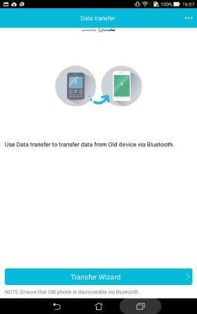 Datu pārsūtīšana Izmantojot Bluetooth tehnoloģiju, savus datus, piemēram, kontaktus, kalendāra ierakstus, no vecās mobilās ierīces pārsūtiet uz ASUS planšetdatoru.