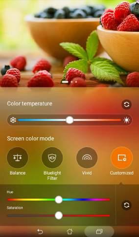 Režīms Customized (Pielāgots) Šajā režīmā var pielāgot ekrāna displeju, ņemot vērā vēlamo krāsu temperatūru, nokrāsu un piesātinājumu.