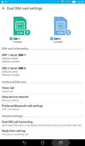3 Sazināšanās Sazināšanās 3 Moderna zvanīšana (tikai konkrētiem modeļiem) Divu SIM karšu funkcija Izmantojot ASUS planšetdatora divu SIM karšu funkciju, varat pārvaldīt ievietoto Micro SIM karšu