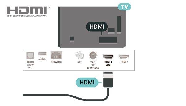 Ja arī ierīcei (parasti mājas kinozāles sistēmai) (HTS) ir HDMI ARC savienojums, pieslēdziet to pie HDMI 1 savienojuma šajā televizorā.