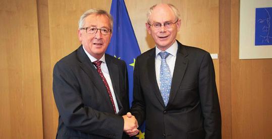 Jaunieceltais Eiropas Komisijas priekšsēdētājs Žans Klods Junkers un Hermans Van Rompejs, 2014.