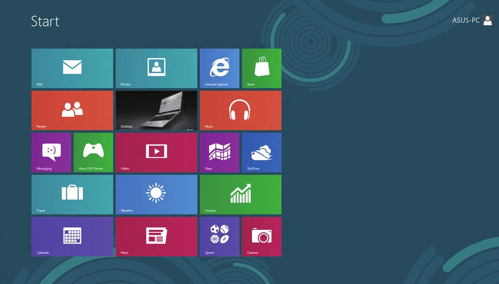 Windows lietotāja interfeiss Operētājsistēmai Windows 8 ir elementu lietotāja interfeiss, ar kura palīdzību varat sākumekrānā viegli kārtot Windows lietotnes un piekļūt tām.