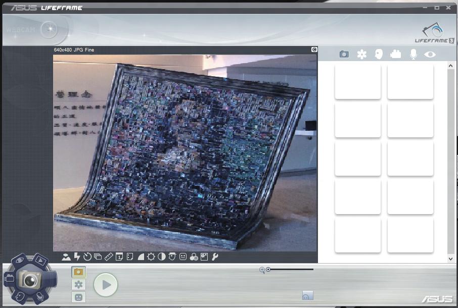 Piedāvātās ASUS lietojumprogrammas Life Frame Uzlabo tīmekļa kameras funkciju ar lietojumprogrammu Life Frame.