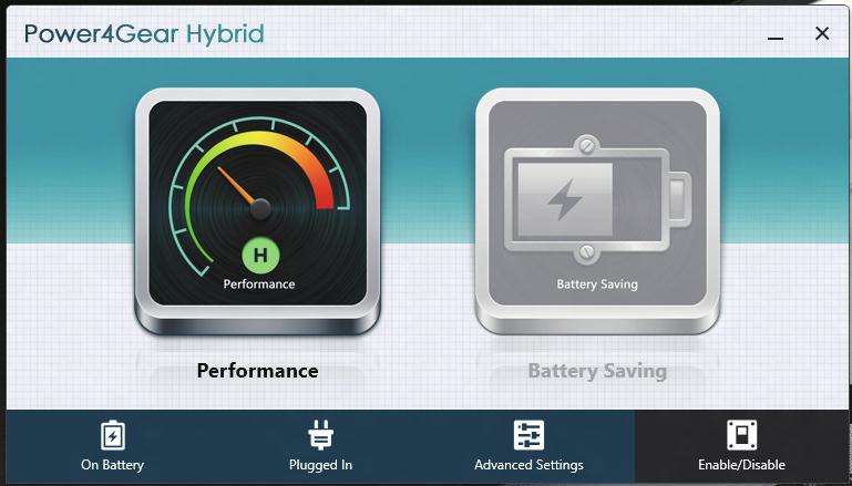 Power4Gear Hybrid Izmantojot Power4Gear enerģijas taupīšanas režīmus, optimizējiet piezīmjdatora veiktspēju. PIEZĪME.