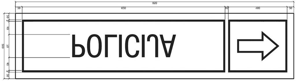 Fonts: Helvetica Neue Condensed vai analogs šāda stila fonts; Teksts: lielo burtu augstums 60 mm; 4. pielikums Preiļu novada pašvaldības saistošajiem noteikumiem Nr.