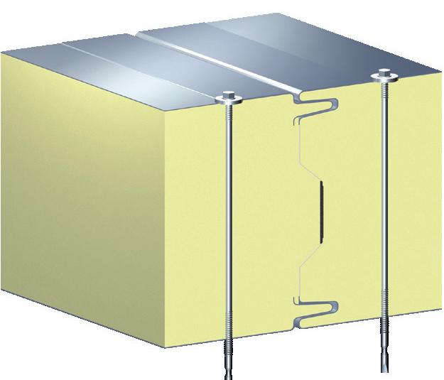 IzoCold Panelis aukstumkamerām 1150 or 1080 or 1000 Profilējums ar unikālu virsmas dizainu. Hermētiķis tiek uzklāts būvlaukumā (pēc izvēles).