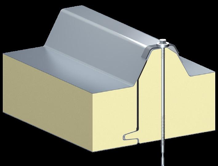 IzoRoof Jumta sendvičpanelis 1080 TR Profilējums ar unikālu virsmas dizainu. Liels oderes liekuma rādiuss garantē aizsargpārklājuma izturību.