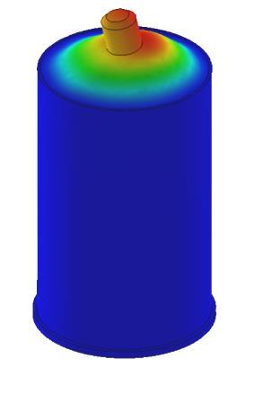 Detektora vāka svārstību zemākās modas frekvences eksperimentālai novērtēšanai uz Monolith gamma spektrometra ieejas loga tika uzstādīts akselerometrs