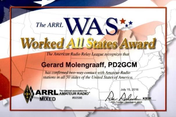 Piemēram, amatieris, kam ir QSL kartītes, kuras apstiprina notikušus radiosakarus ar visiem kontinentiem, var iegūt Starptautiskās Radioamatieru savienības (IARU) diplomu Worked All Continents (jeb