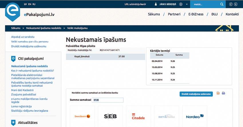 4 Logā Summa apmaksai () jau ir ierakstīta nodokļa summa. Noklikšķiniet uz Swedbank logo ().