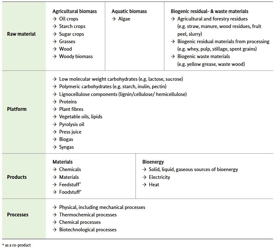 20 Lauku un reģionālās bioekonomikas rokasgrāmata nav bioloģiskās pārstrādes īpaši elementi, taču izmantojami citiem biomasas pārveidošanas ceļiem (BMELV 2012).