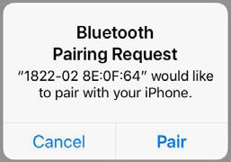 Pēc piesaistīšanas tiks parādīts "Bluetooth Pairing Request"