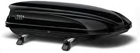 Briljanta melna Audi dizaina slēpju un bagāžas kaste ar uzlabotu aerodinamiku. Maksimālais pieļaujamā kravas svars 75 kg.