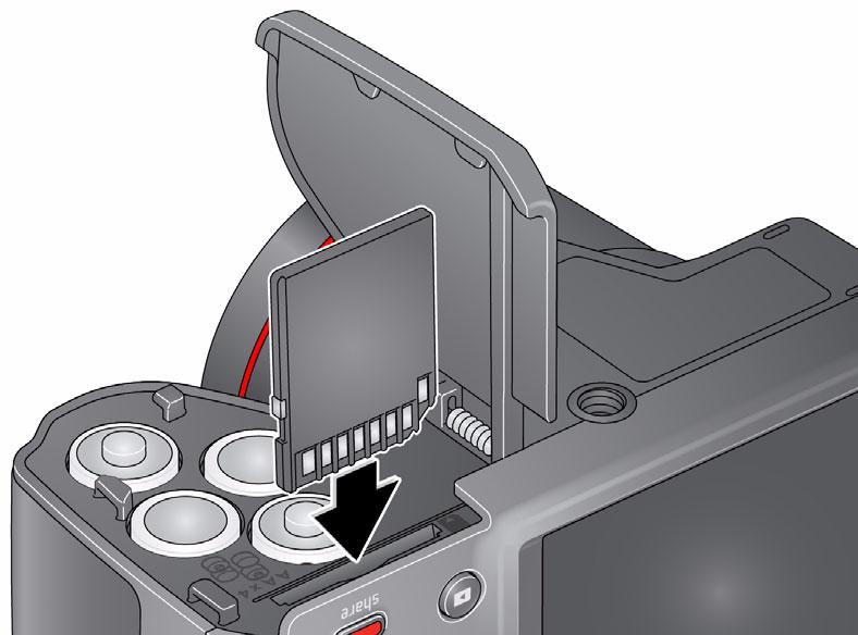 LATVISKI SD vai SDHC karšu (papildpiederumi) izmantošana Jūsu fotokamerai ir iekšējā atmiņa. Lai saglabātu vairāk attēlu/video, ieteicams iegādāties SD vai SDHC karti (4. klase vai augstāka).