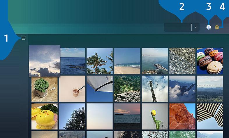 Gallery lietojumprogrammas izmantošana Skatiet fotoattēlus un videoklipus, kas sinhronizēti ar Samsung Cloud.
