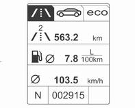Instrumenti un vadības ierīces 103 Speed Warning (Brīdinājums par ātrumu): pārsniedzot ieprogrammēto ātrumu, atskanēs brīdinājuma skaņas signāls Traffic Sign Assistant (Ceļazīmju palīgsistēma):