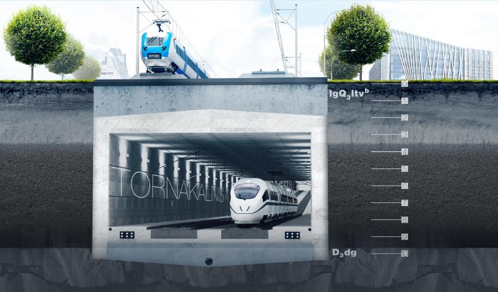 A alternatīvas tuneļa vizualizācija Abu tuneļu ieejas un izejas rampas Torņakalnā (C2 alternatīvai) un pie Zasulauka (sākotnējais A alternatīvas variants) stacijas vai Liepājas ielas rajonā