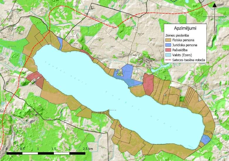 1.attēls - Saukas ezera krastos esošo zemes vienību juridiskais iedalījums 1.2. Piemērojamo normatīvo aktu prasības Nacionālais vides politikas plāns ir akceptēts Ministru kabinetā 03.02.2004.