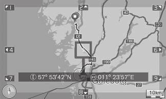 GALAMĒRĶA, BRAUCIENA PLĀNA UN MARŠRUTA NORĀDĪŠANA Navigācijas avota parastajā skatā nospiediet OK/MENU un atlasiet Route Map of remaining route.