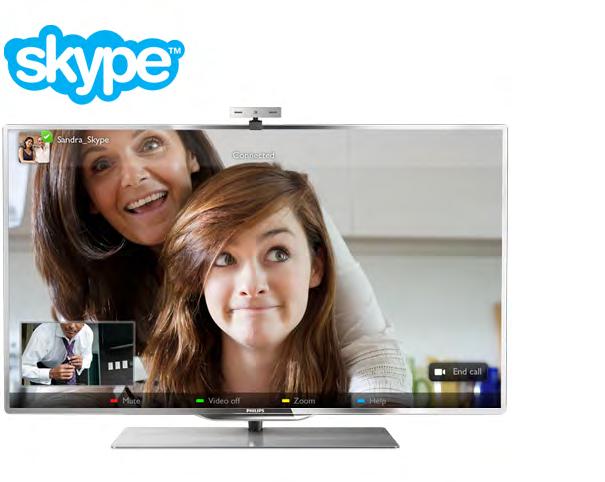 6 Skype Salieciet nelielo skavu, k! redzams t!l!k eso%aj! z"m#jum!, un novietojiet kameru televizora aug%da(! 6.1 Kas ir Skype?