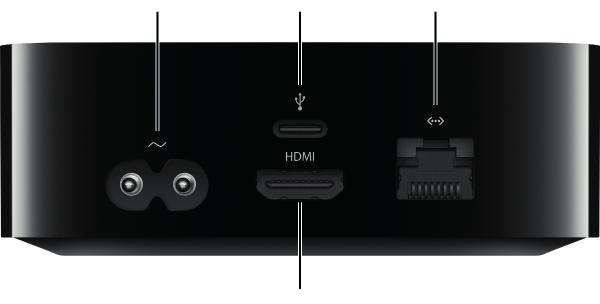 Pieslēgt Apple TV: Pieslēgt vienu HDMI kabeļa galu HDMI pieslēgvietai uz jūsu Apple TV, tad pieslēdziet otru galu HDMI pieslēgvietai uz jūsu TV.