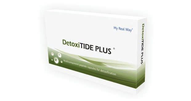 DetoxiTIDE PLUS Sastāvs: Peptīdu komplekss NJ Metionīns Hlorella Vitamīns B6 (Piridoksīna idrohlorīds) Vitamīns B6 (Tiamīna hidrohlorīds) Vitamīns С Kalcija hidrofosfāts 10 Veselība normāls cilvēka