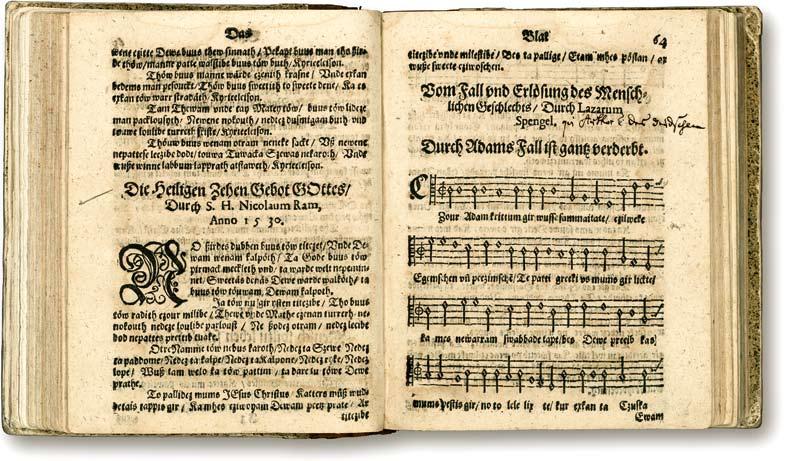 3 GARĪGAS DZIESMAS I. N. Rams. Dieva desmit svētie baušļi (1530) Psalmen und geistliche Lieder oder Gesenge. Riga, 1615, 63b. lpp. 1. No sirdes duben būs tev ticēt Unde Dievam vienam kalpot.