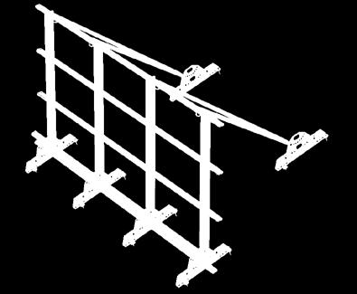 Ovālos aizsarglokus uzstāda pie kāpnēm 0,9 m atstatumā un savieno savā starpā ar