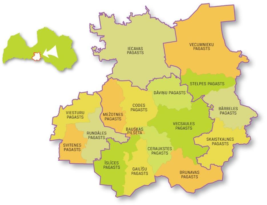 Darbības teritorija Partnerība darbojas kopš 2006.gada un aptver visus bijušās Bauskas rajona administratīvās teritorijas pagastus, Iecavas novadu un Bauskas pilsētu. 2009.