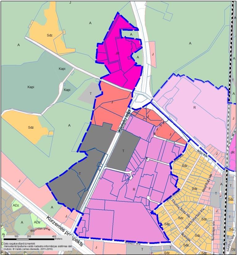 10. attēls. Lāčupes attīstības teritorijas novietojums pilsētā un plānotā (atļautā) teritorijas izmantošana RTP2006-2018 Lāčupes ražošanas teritorija ir multifunkcionāla.