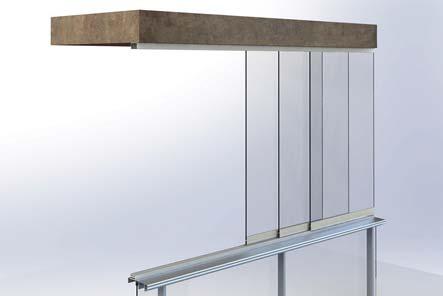 Sienas profils stiklam. Tas piestiprinās sānos vertikāli pie sienas un nofiksē gala stiklus. Wall profile for glass.
