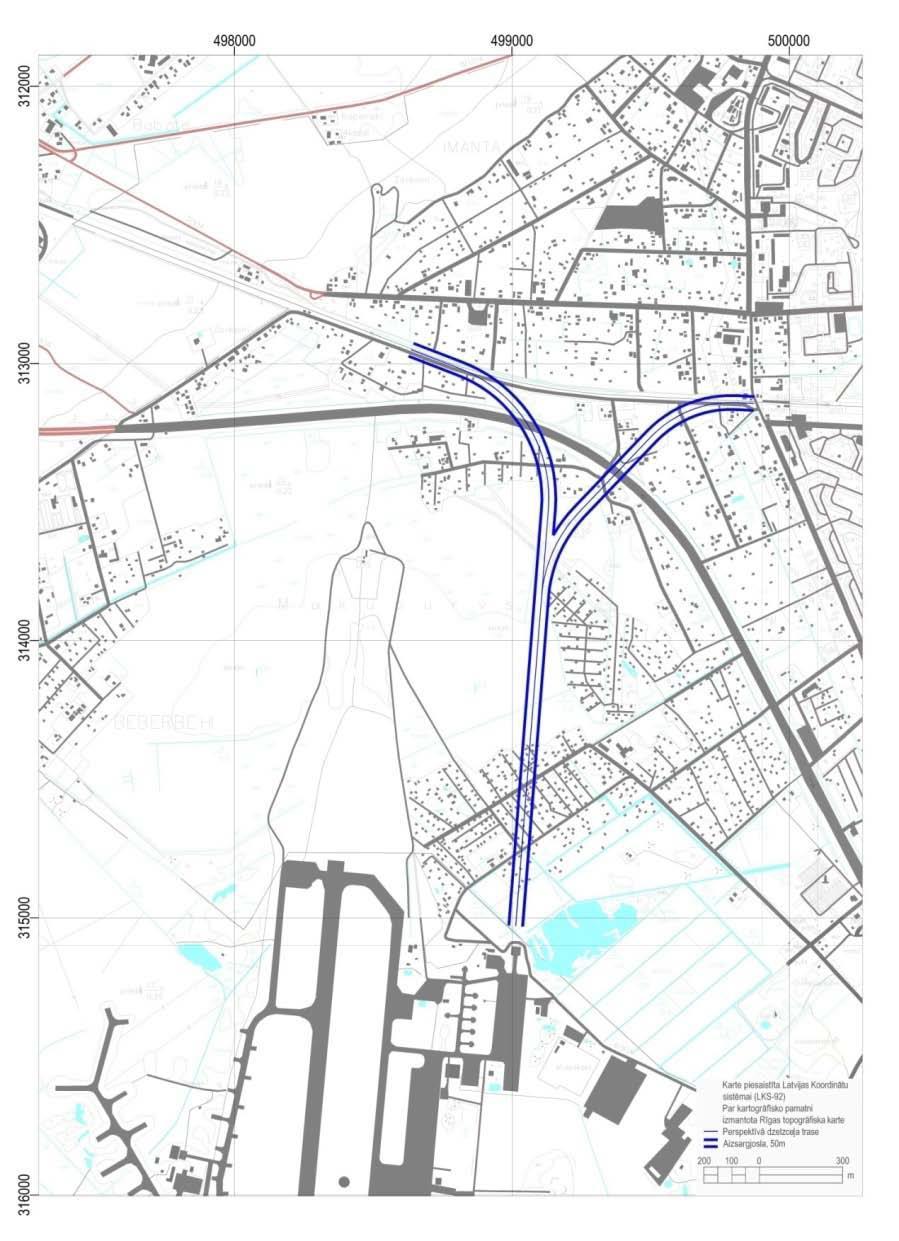 3.32. attēls. Plānotais dzelzceļa savienojums ar starptautisko lidostu Rīga [5] Jautājums par Lidostas pieslēgumu dzelzceļa tīklam ir aktualizējies projekta Rail Baltica ietvaros.