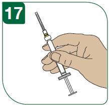 Nesasaldējiet šķīdumu un negaidiet ilgāk par 3 stundām līdz injekcijai. Ja pagājis ilgāks laiks kā 3 stundas, izmetiet sagatavoto šķīdumu un sagatavojiet jaunu injekciju.
