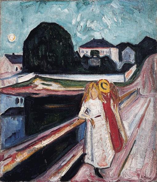 Munka glezna Norvēģu gleznotājs Edvards Munks (http://en.wikipedia.org/wiki/edvard_munch) ir radījis darbu Girls On The Pier (att.