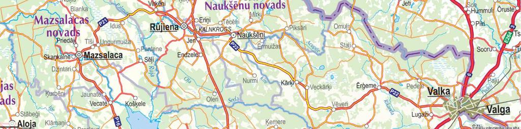 Ceļu tīkla karte. Baltic Maps, Jāņasēta, 2012. Kā redzams attēlā 1.1.4.