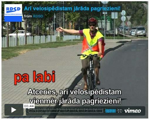 Informatīvi klipi par drošu velobraukšanas