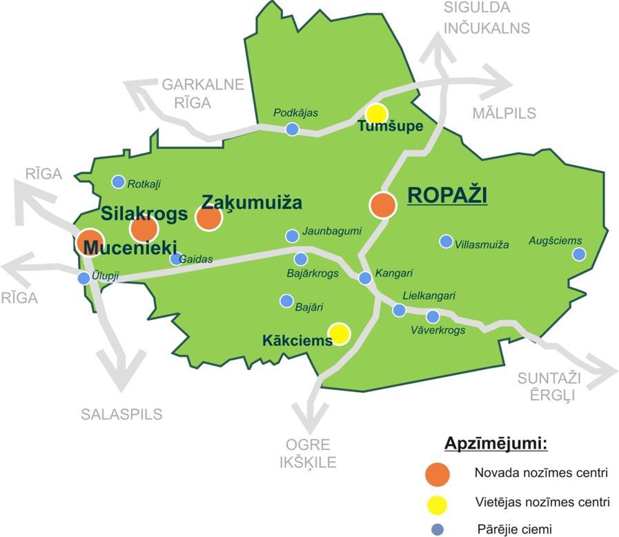 1.PAMATINFORMĀCIJA 1.1. Ziņas par novadu Ropažu novads izveidots 2004. gadā Ropažu pagasta administratīvi teritoriālajās robežās, pamatojoties uz likuma Par pašvaldībām 21. panta 4.
