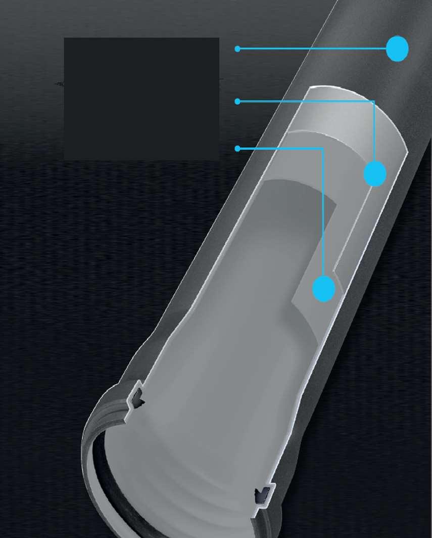 Wavin SiTech+ ir inovatīva notekūdeņu novadīšanas cauruļu sistēma ar pierādītu zemu trokšņa līmeņa tehnoloģiju. Tehniskās īpašības: Optimizēta caurules 3-slāņu struktūra zemam trokšņu līmenim.