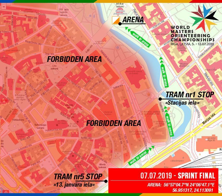 Sprint Final, Sunday, 7th July, Arena Vecriga Getting there The Arena is located in the centre of town.