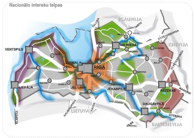 Rīgas metropoles areāls = integrētu risinājumu telpa Teritorija noteikta Latvijas ilgtspējīgas attīstības stratēģijā 2030 Rīgas metropoles areāls nacionālo interešu telpa Aptuveni 60 % Latvijas